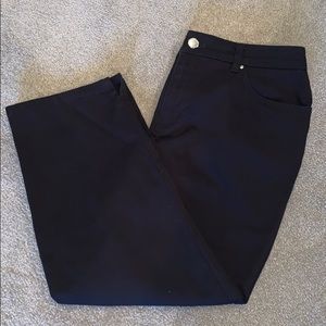 Jones New York Cropped Capris Jeans Black Stretch Easy Care Size 6P